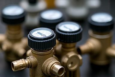 Close-up of industrial boiler spare parts.